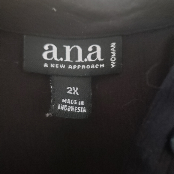 ANA black 2X short sleeve camp shirt - Picture 4 of 6
